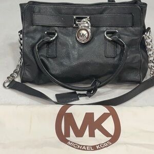 Michael Kors Hamilton Satchel with silver chain